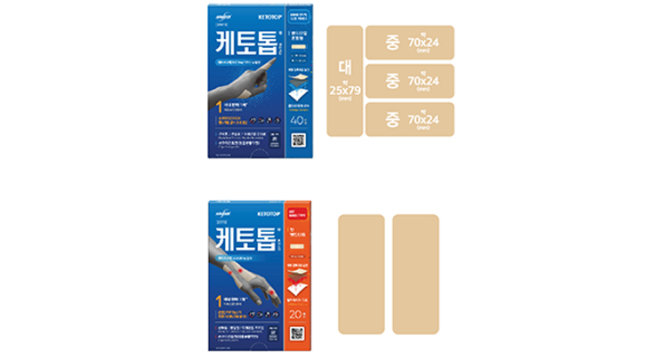 케토톱플라스타 밴드타입 혼합형/케토톱플라스타 핫 밴드타입